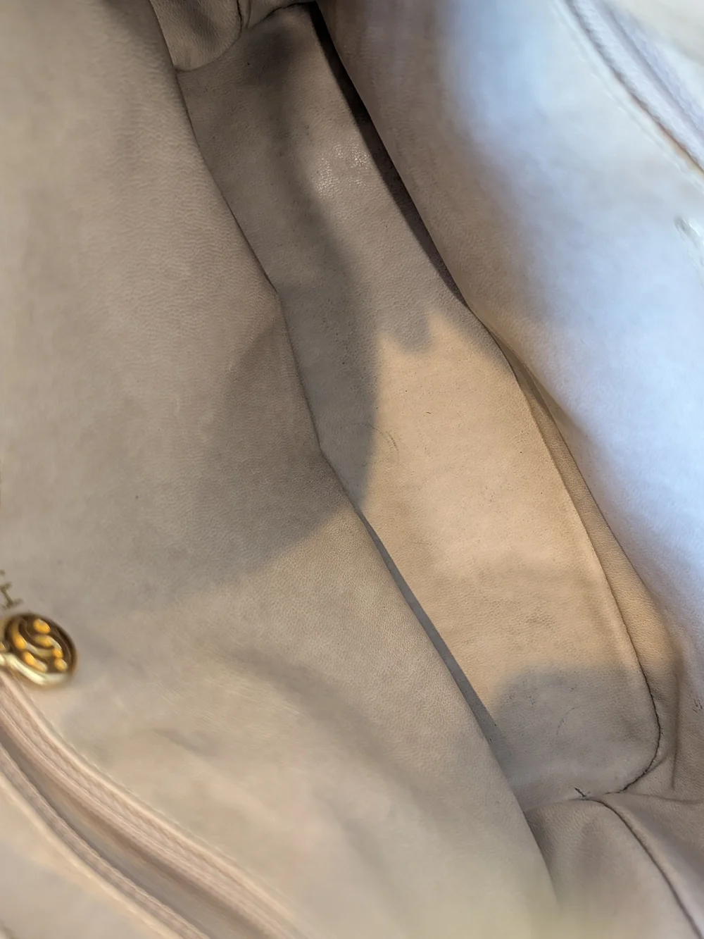 Chanel Vintage Beige Quilted Shoulder Bag with Chain Strap